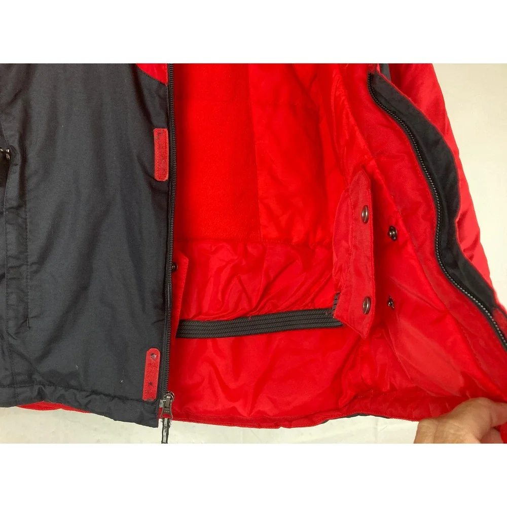 Columbia Winter Jacket Boys M Red Black Omni-Tech Hooded Ski Snow School